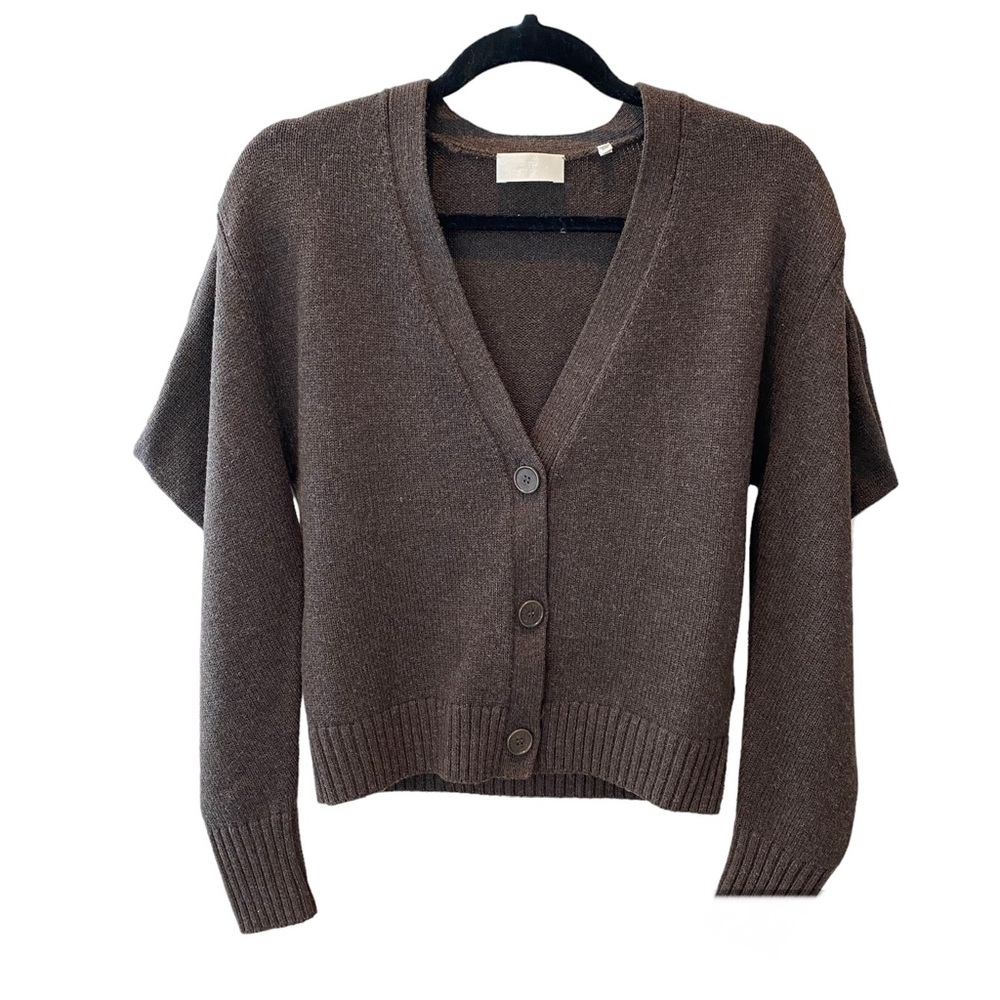 7 For All Mankind Brown Button Cardigan